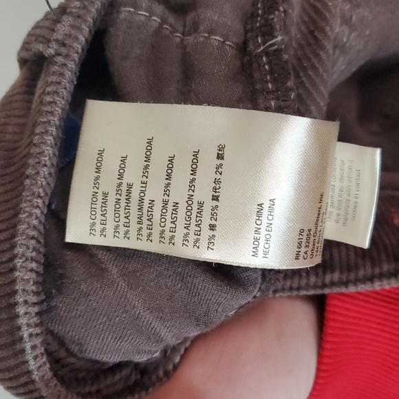 Anthropologie Pilcro Brown Cordoroy Flareleg Pants Size 24 Stretch Button Close - Picture 10 of 14